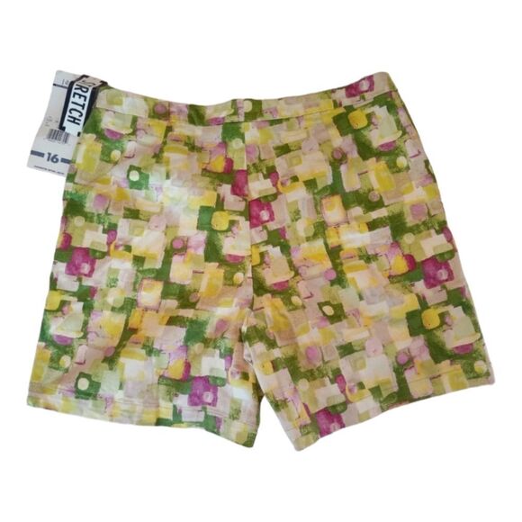 NOS High Rise Shorts Stretch Golf Jantzen Classics Tourist Bright NWT size 16 - Picture 3 of 11
